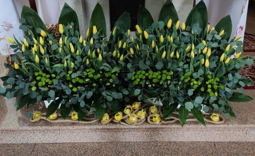 Wielkanocne dekoracje w świątyni w Neplach